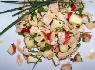 Colorful, Crunchy Apple and Chicken Salad With Fresh Mint and Basil