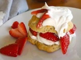 Vegan Strawberry Shortcake served with Vegan Whipped Cream